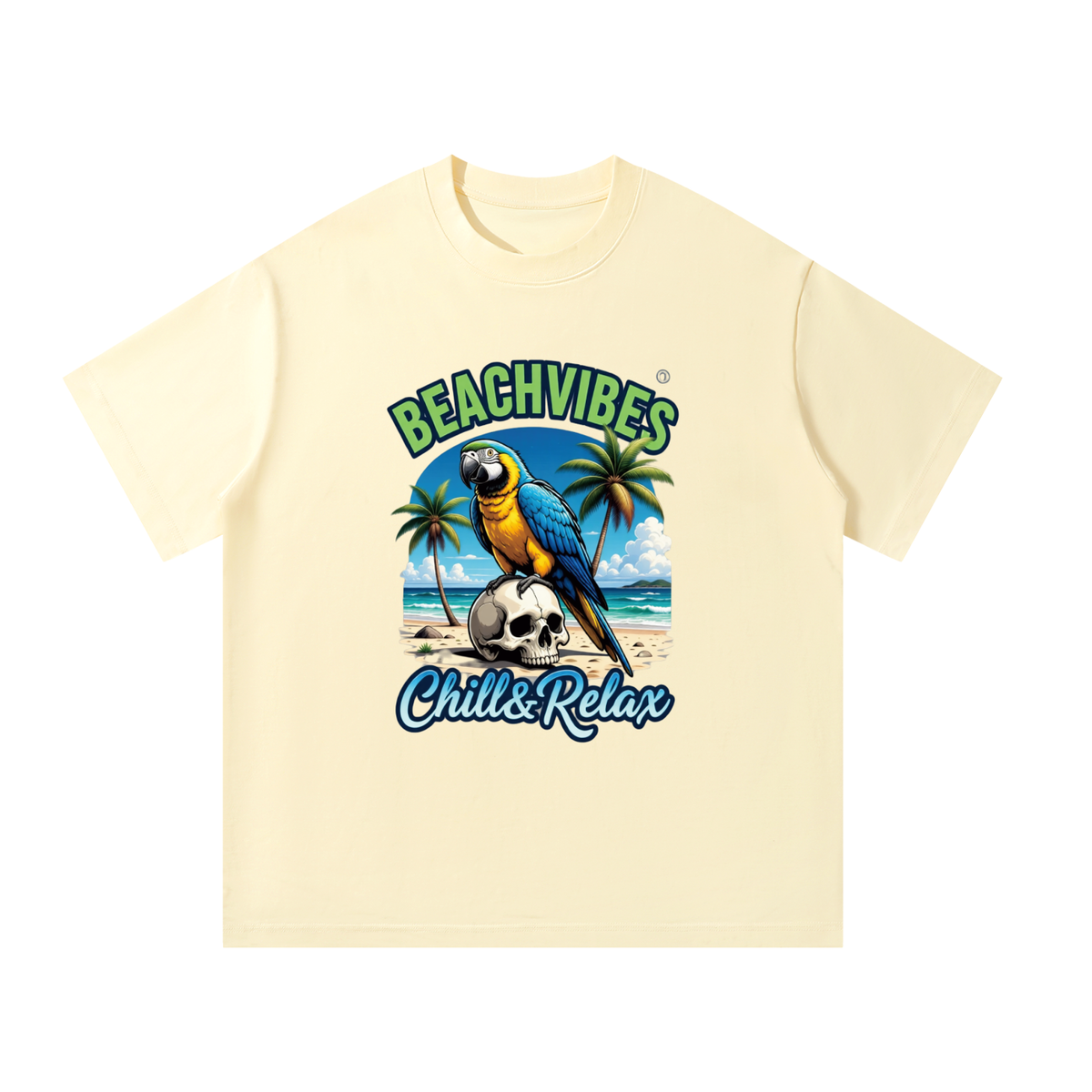 Parrot Beach Unisex Oversized 100 Cotton T-Shirt