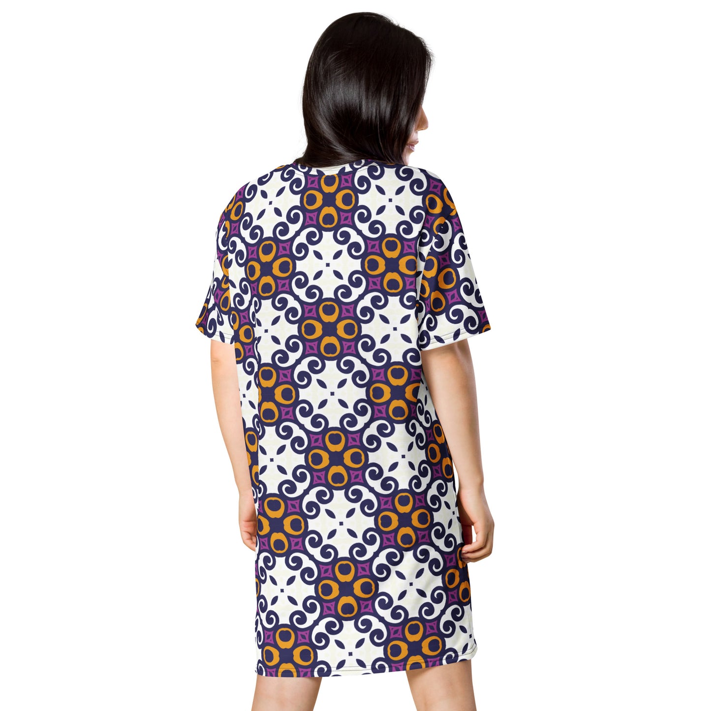 T-shirt dress with traditional print