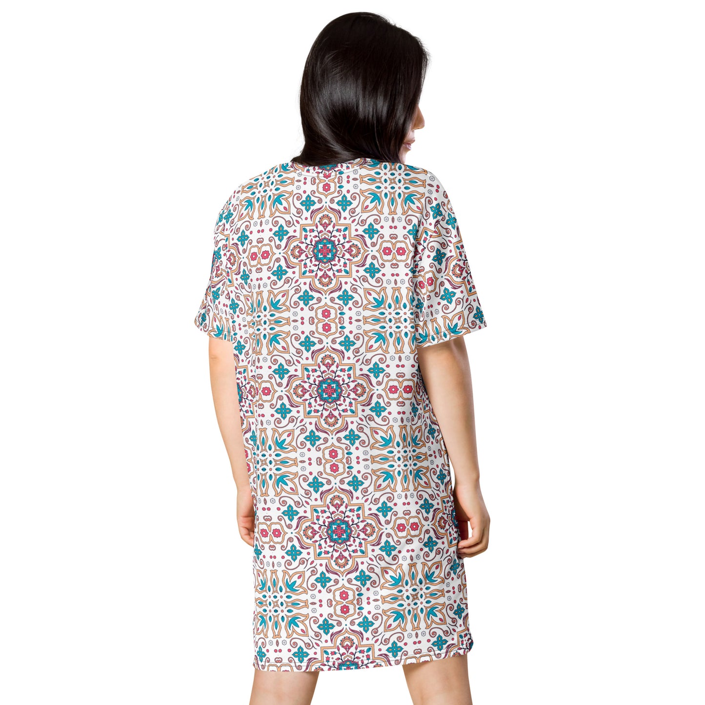 T-shirt dress with traditional print