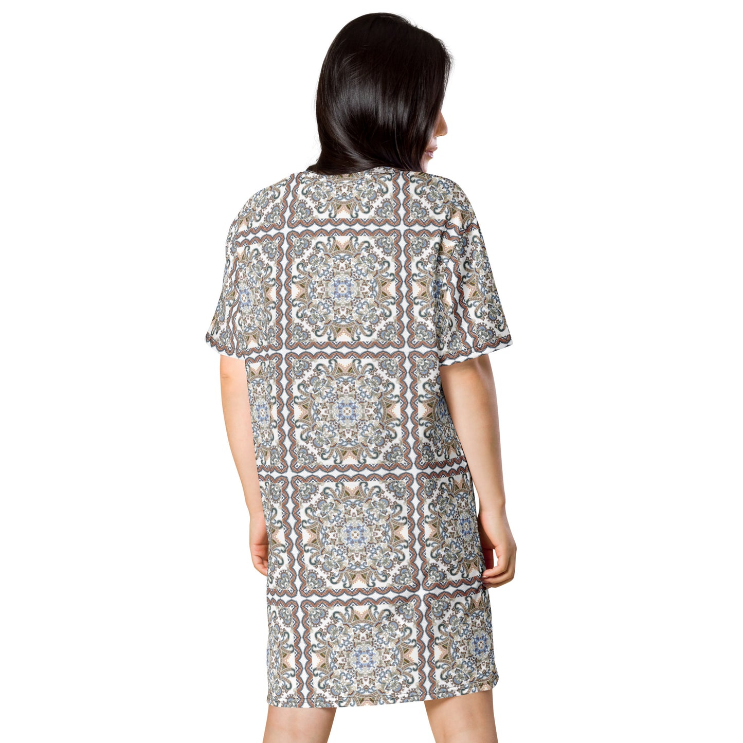 T-shirt dress with traditional print