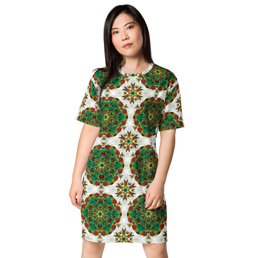 T-shirt dress with traditional print