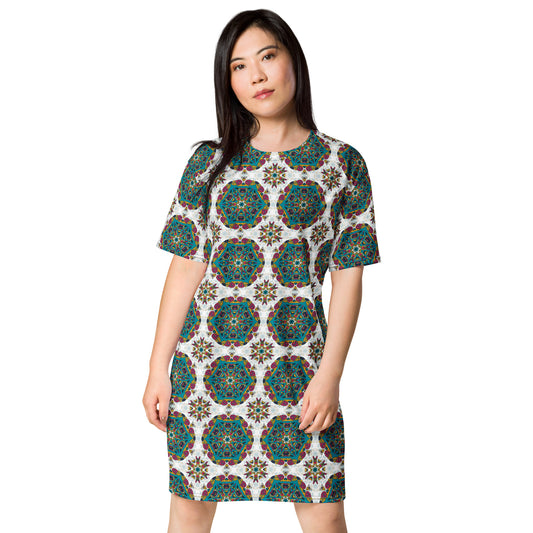 T-shirt dress with traditional print