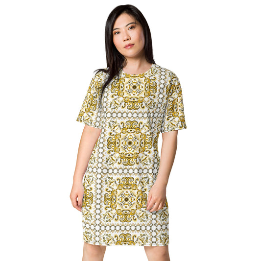 T-shirt dress with traditional print