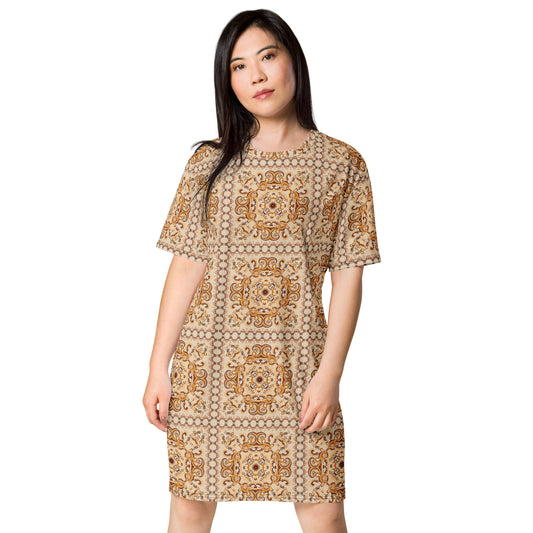 T-shirt dress with traditional print