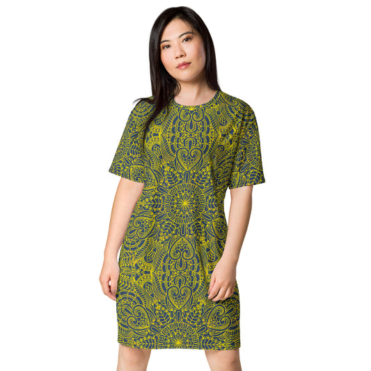 T-shirt dress with traditional print