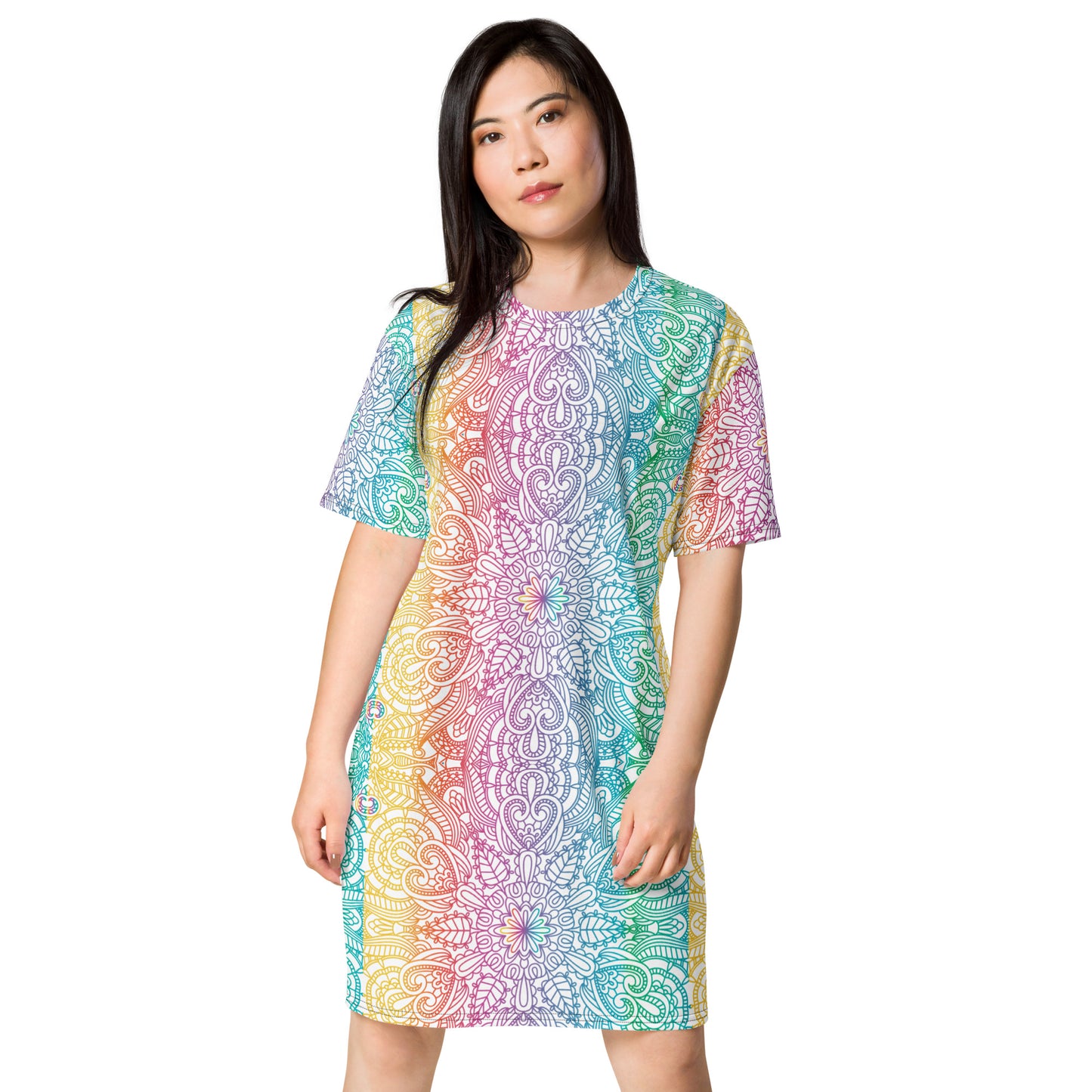 T-shirt dress with traditional print