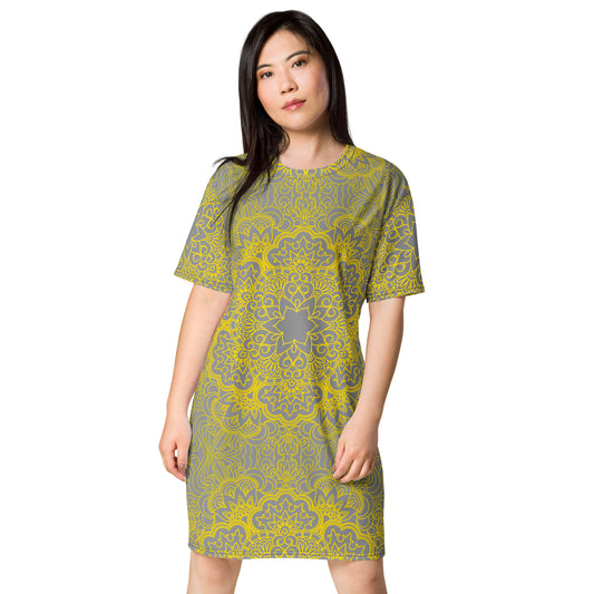 T-shirt dress with traditional print