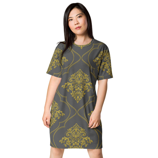 T-shirt dress with traditional print