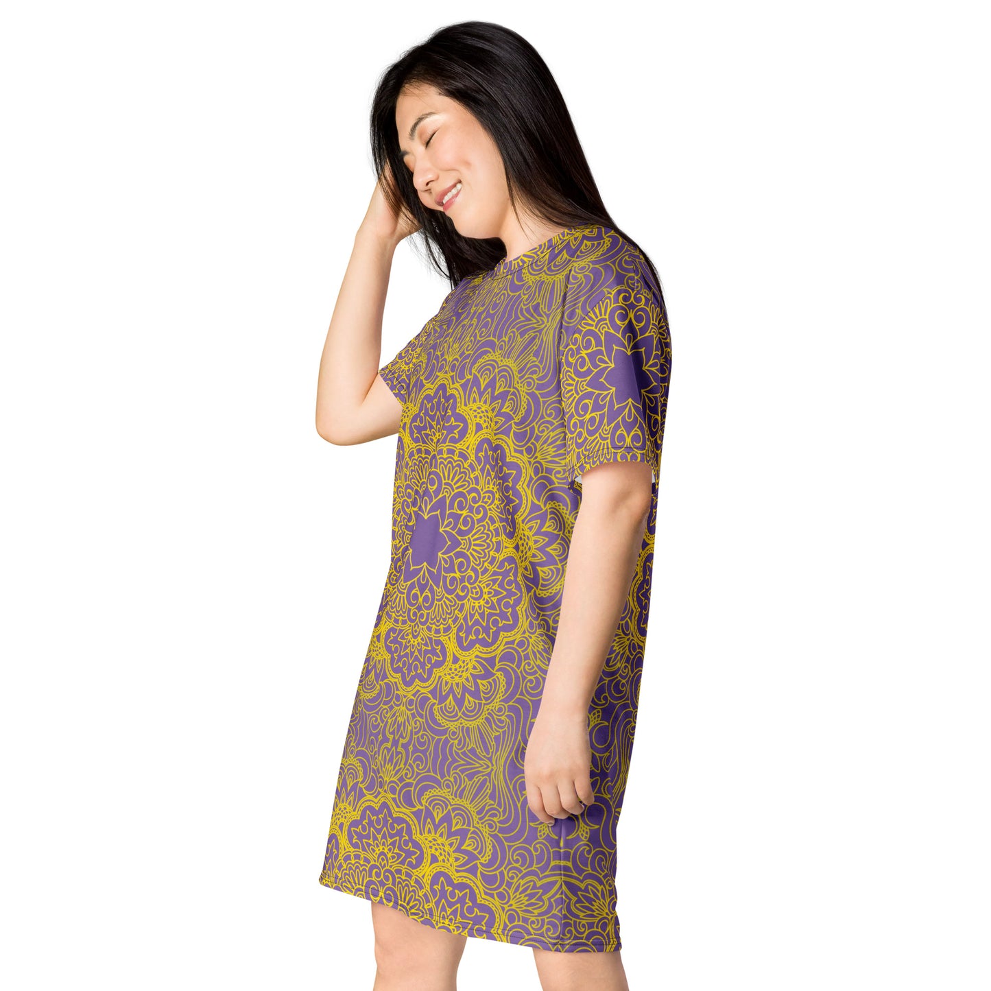 T-shirt dress with traditional print