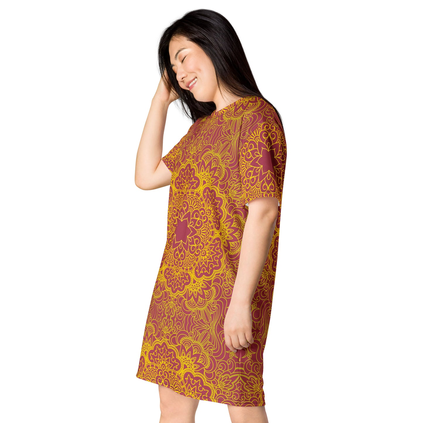 T-shirt dress with traditional print