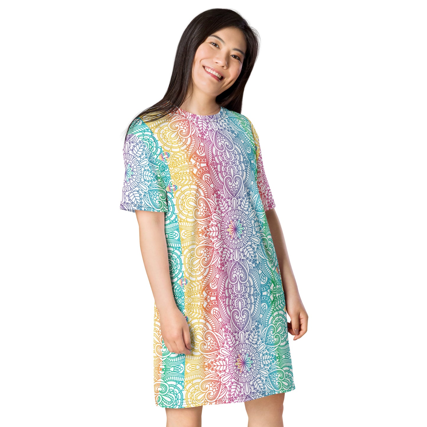 T-shirt dress with traditional print