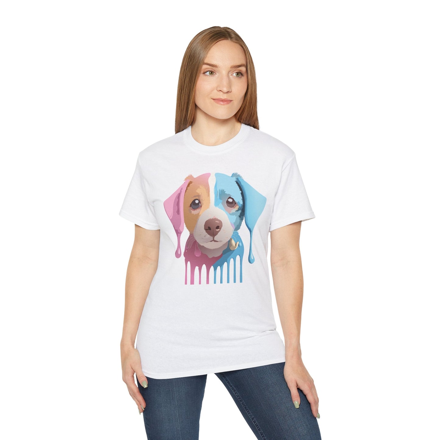 Unisex Cotton Animal Shirt Floral Dog T Shirt Gildan 2000 Classic Fit