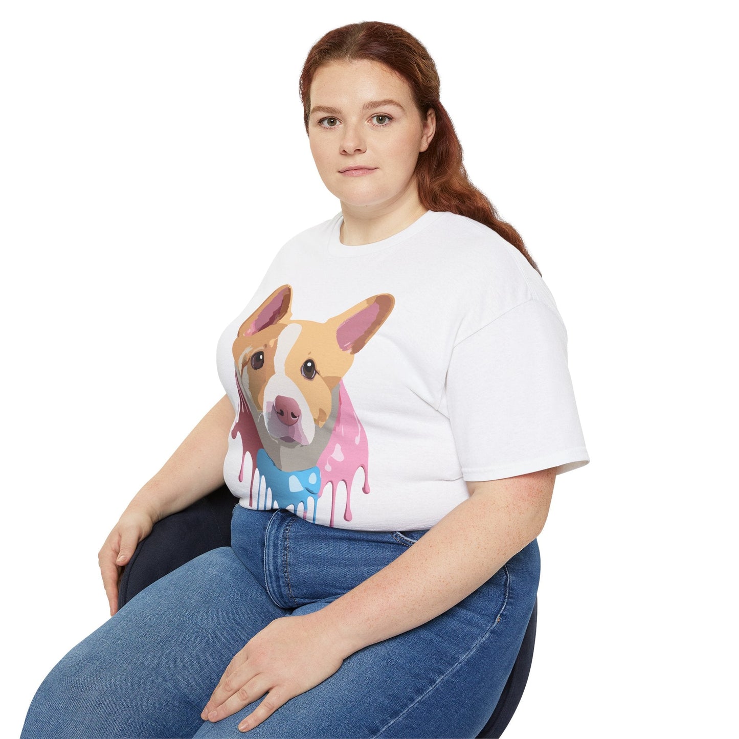 Floral Dog Tee Shirt Unisex Cotton Graphic Tee Gildan 2000 Ultra Cotton
