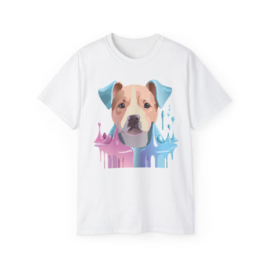 Gildan 2000 Unisex Cotton T Shirt Floral Dog Print Animal Shirt