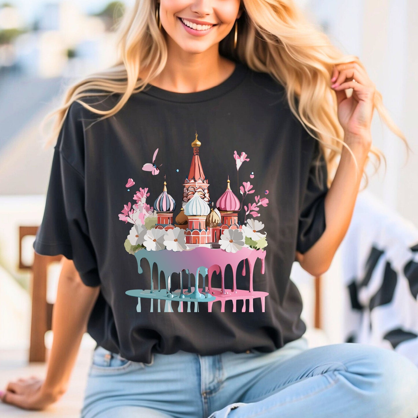 Unisex Moscow Tourist Shirt Graphic Tee By Adelpha Vintage Inspired Art For Everyday Wear