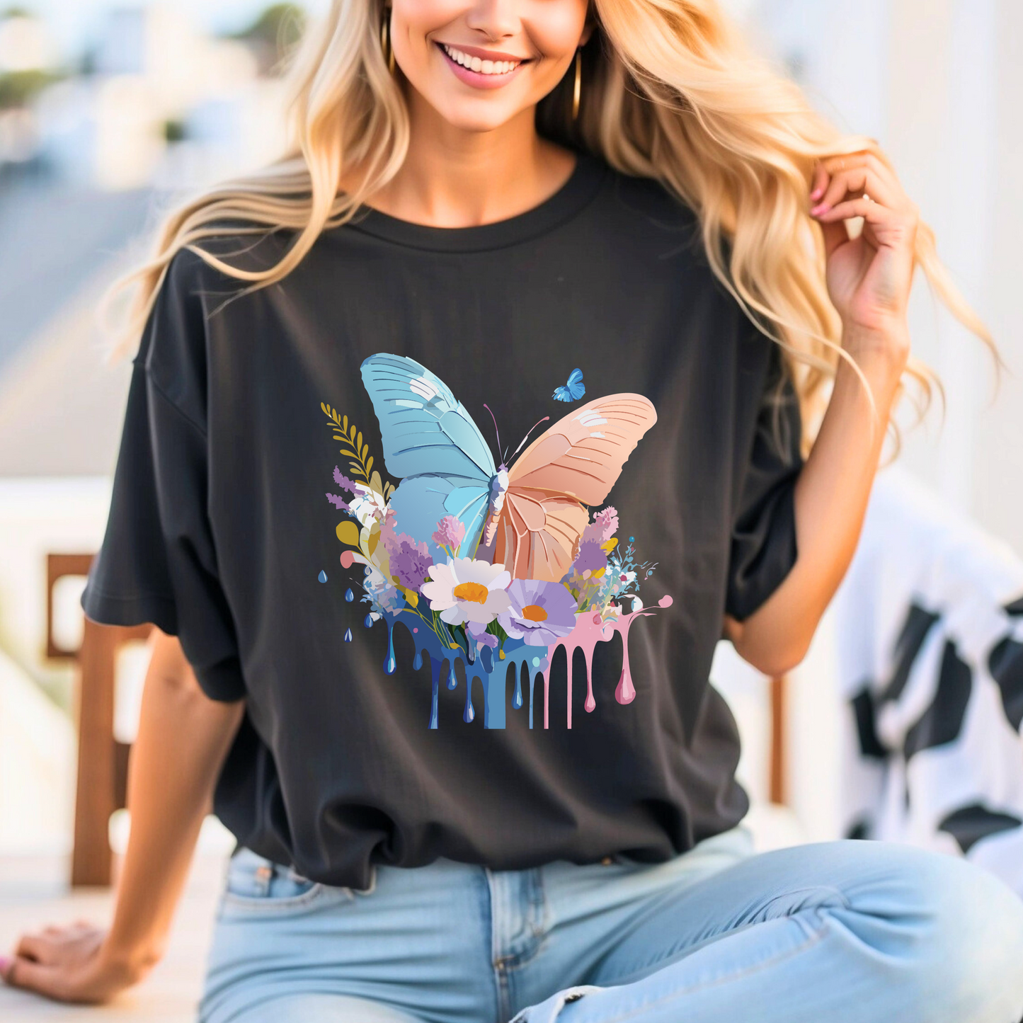 Butterfly Graphic Tee Adelpha Unisex Short Sleeve Art Design