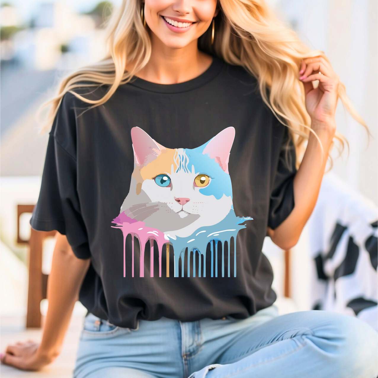 Unisex Cat Shirt Graphic Tee With Vintage Adelpha Art Design