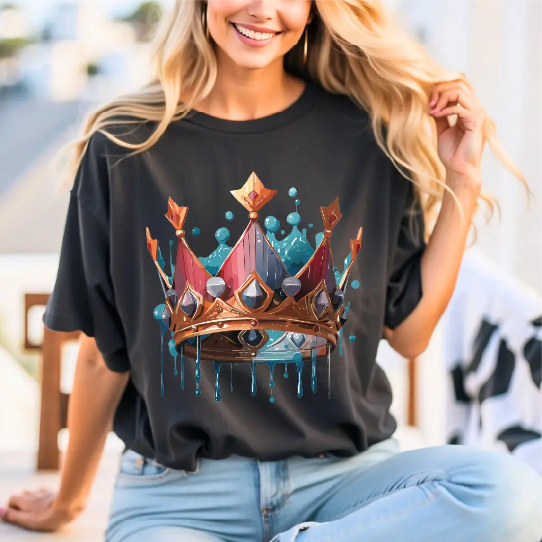 Crown Graphic Unisex 100 Cotton Vintage Artwork Tee 7
