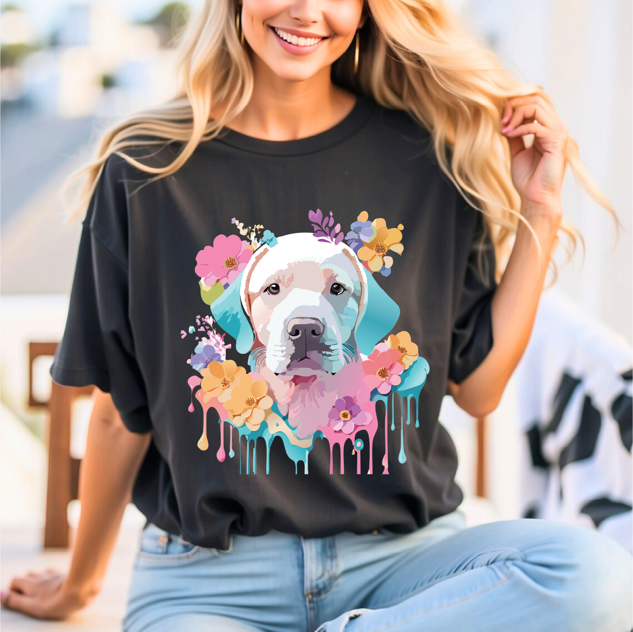 Dog Graphic Tee Unisex Vintage Inspired Art Design Adelpha Short Sleeve Jersey Shirt