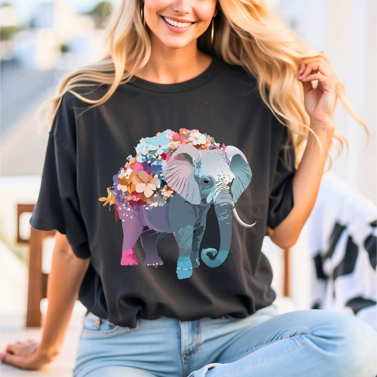 Elephant Graphic T Shirt Unisex Vintage Inspired Adelpha Artwork Short Sleeve Tee