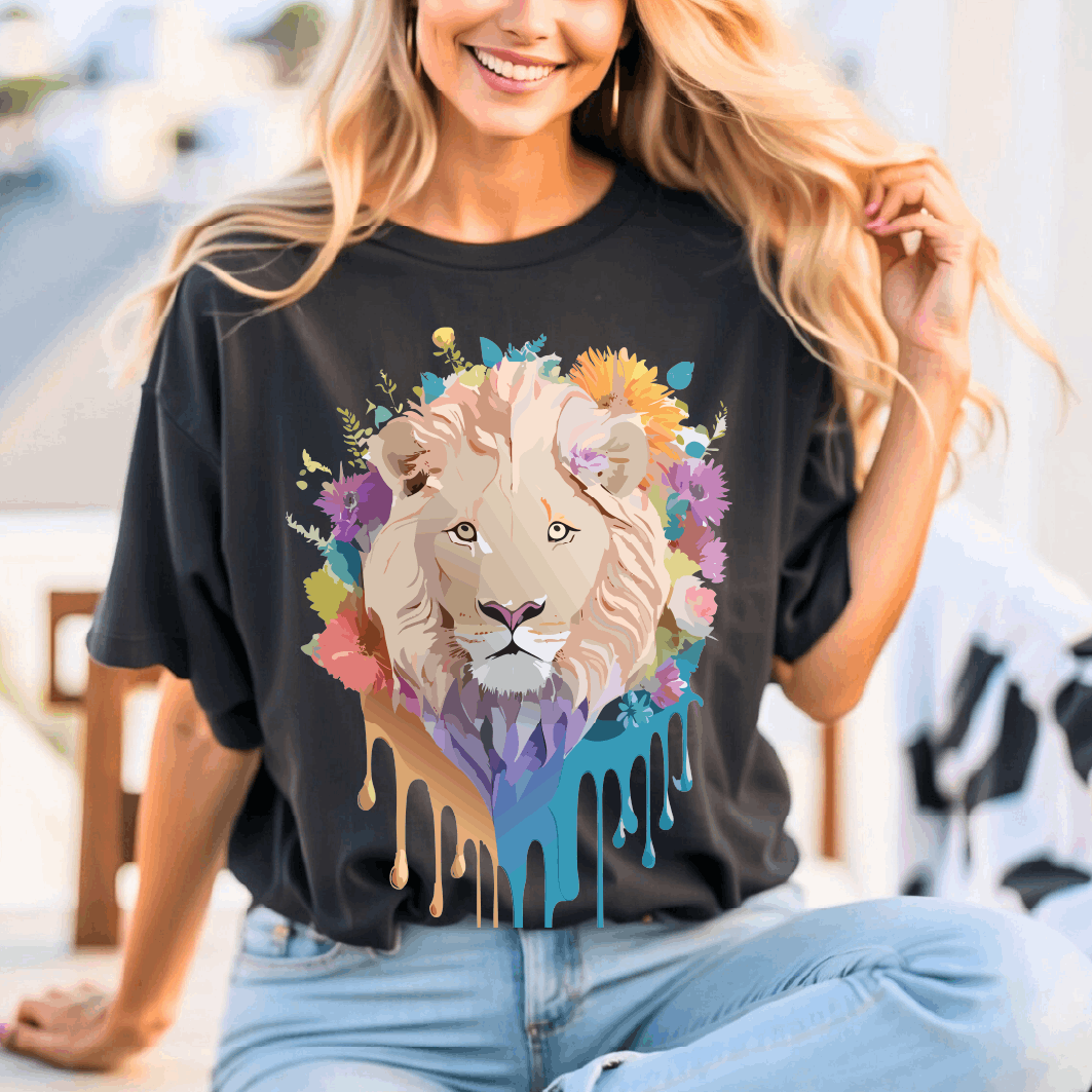 Lion Graphic Tee Unisex Short Sleeve Shirt By Adelpha Vintage Inspired Premium Artwork