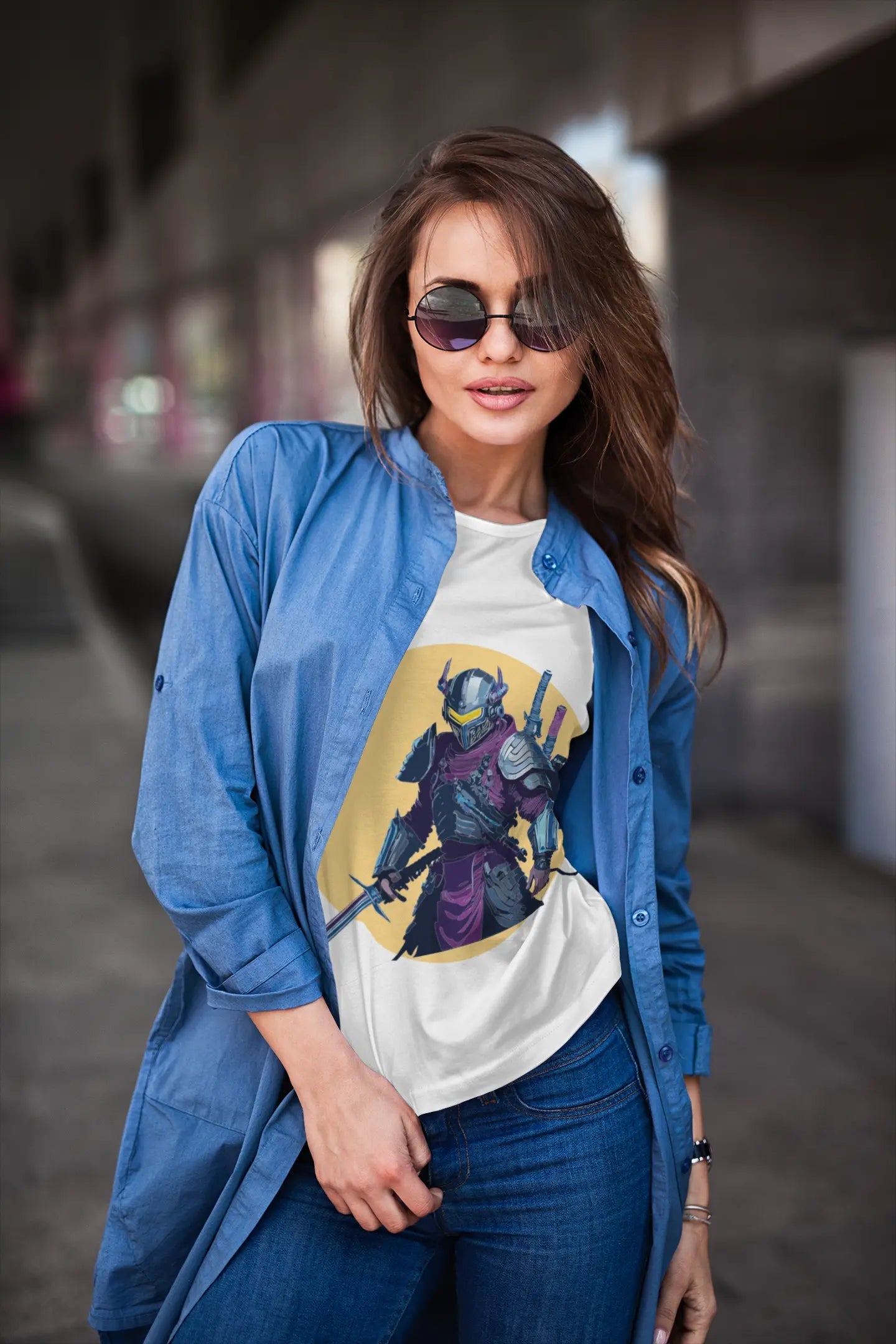 Samurai Graphic Unisex 100 Cotton Staple Tee 1