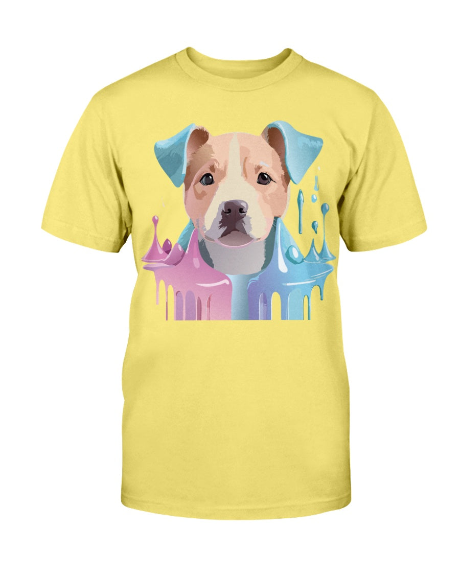 Gildan 2000 Unisex Cotton T Shirt Floral Dog Print Animal Shirt