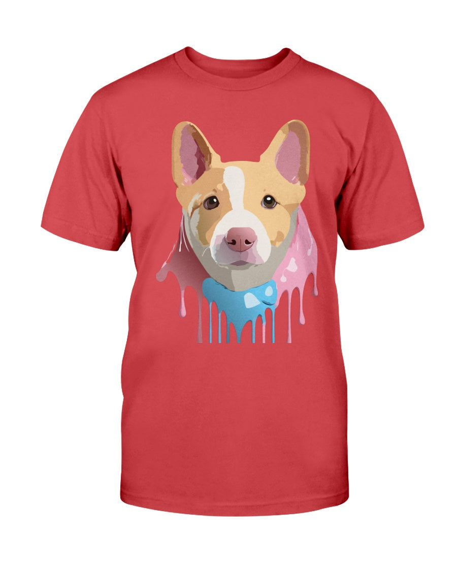 Floral Dog Tee Shirt Unisex Cotton Graphic Tee Gildan 2000 Ultra Cotton