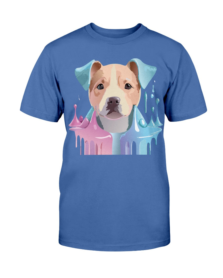 Gildan 2000 Unisex Cotton T Shirt Floral Dog Print Animal Shirt