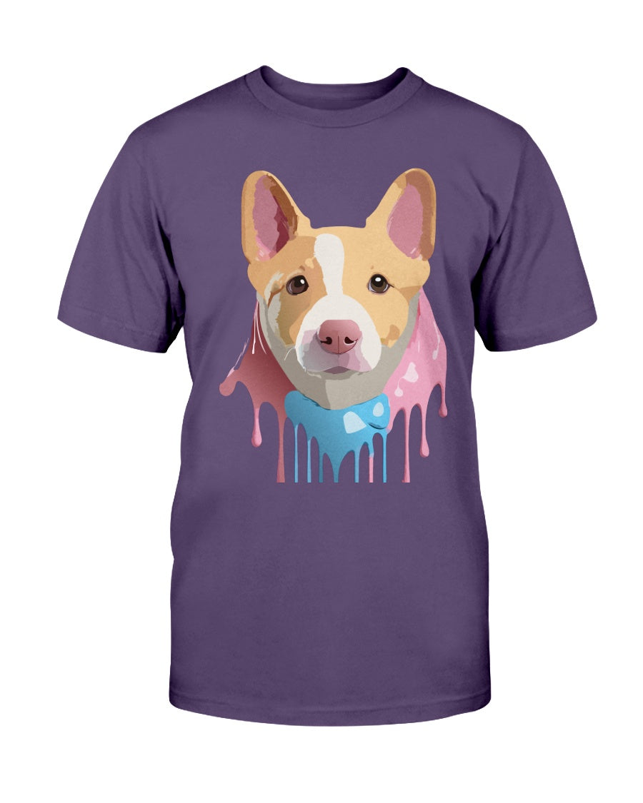 Floral Dog Tee Shirt Unisex Cotton Graphic Tee Gildan 2000 Ultra Cotton