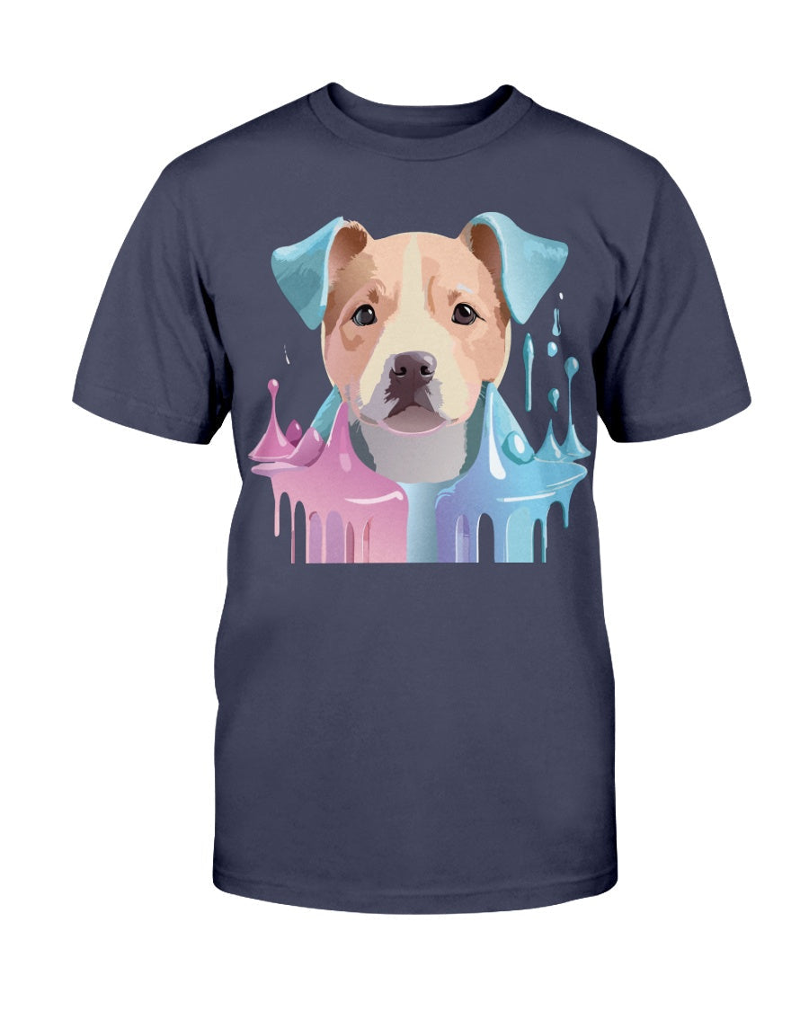 Gildan 2000 Unisex Cotton T Shirt Floral Dog Print Animal Shirt