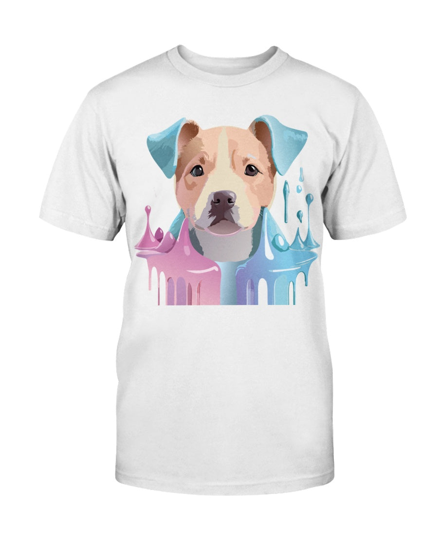 Gildan 2000 Unisex Cotton T Shirt Floral Dog Print Animal Shirt