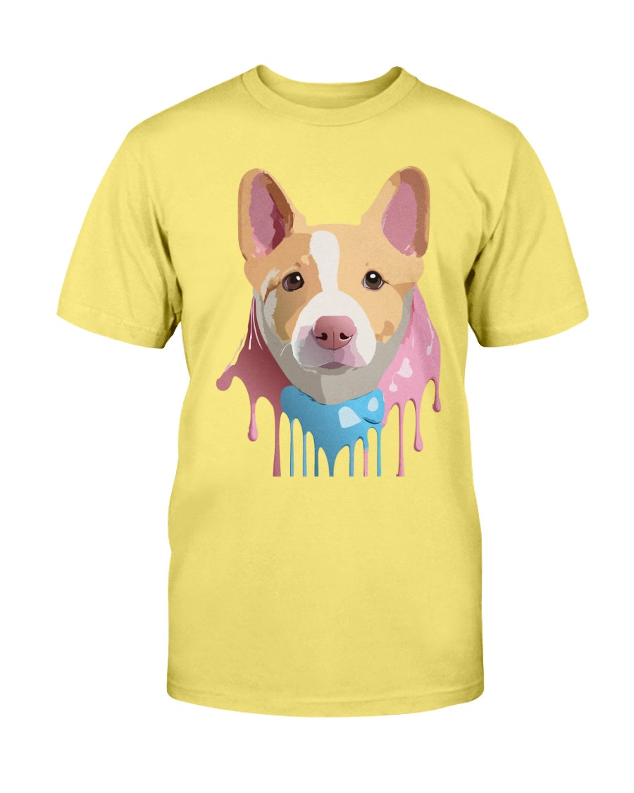 Floral Dog Tee Shirt Unisex Cotton Graphic Tee Gildan 2000 Ultra Cotton