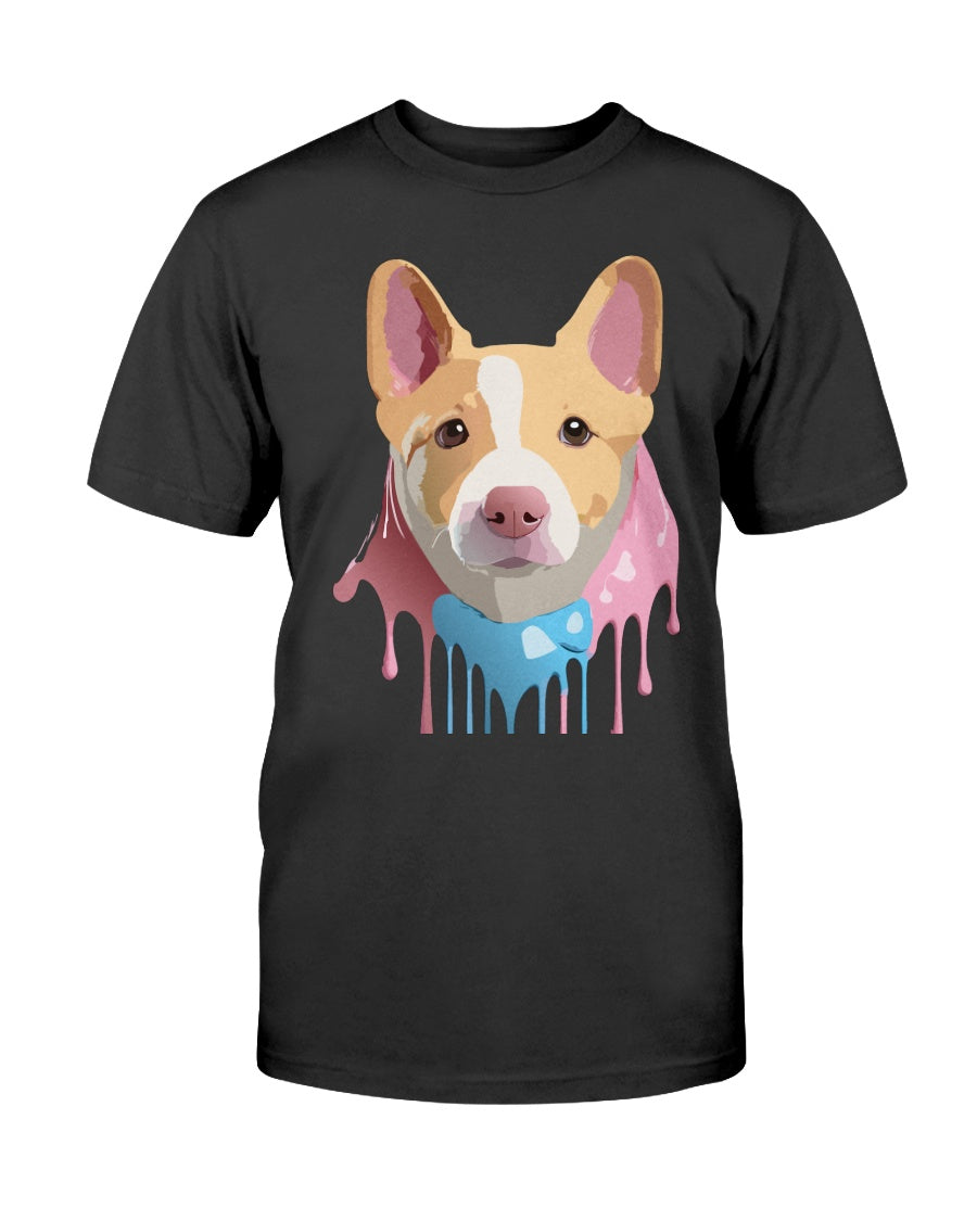 Floral Dog Tee Shirt Unisex Cotton Graphic Tee Gildan 2000 Ultra Cotton