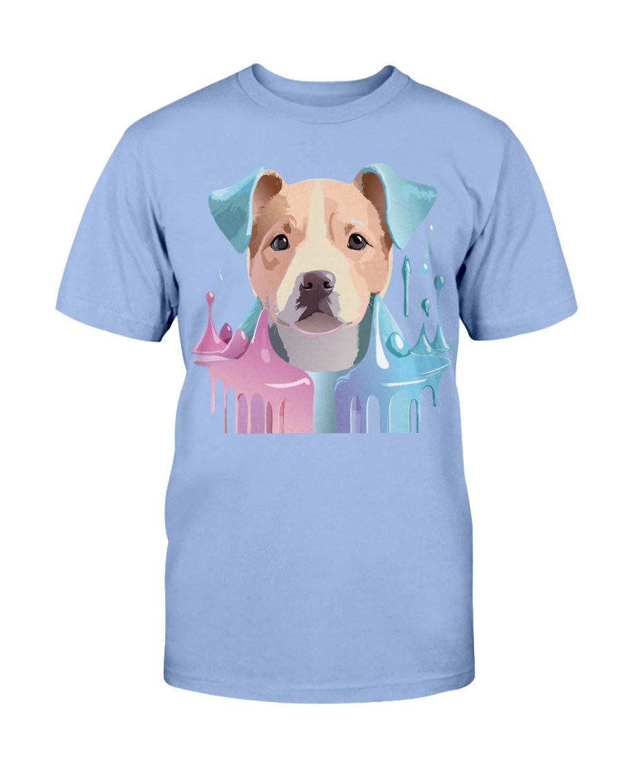 Gildan 2000 Unisex Cotton T Shirt Floral Dog Print Animal Shirt