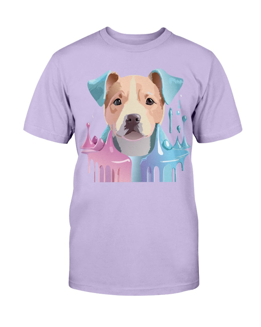 Gildan 2000 Unisex Cotton T Shirt Floral Dog Print Animal Shirt
