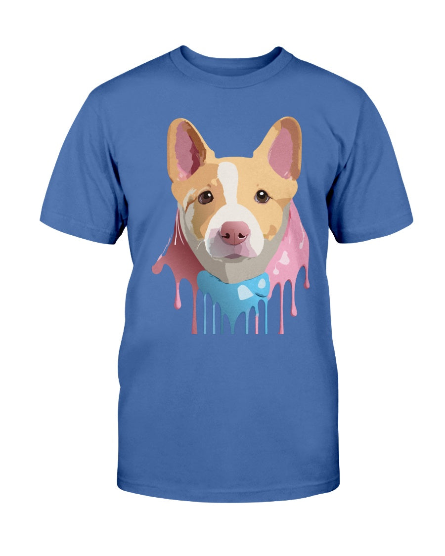 Floral Dog Tee Shirt Unisex Cotton Graphic Tee Gildan 2000 Ultra Cotton