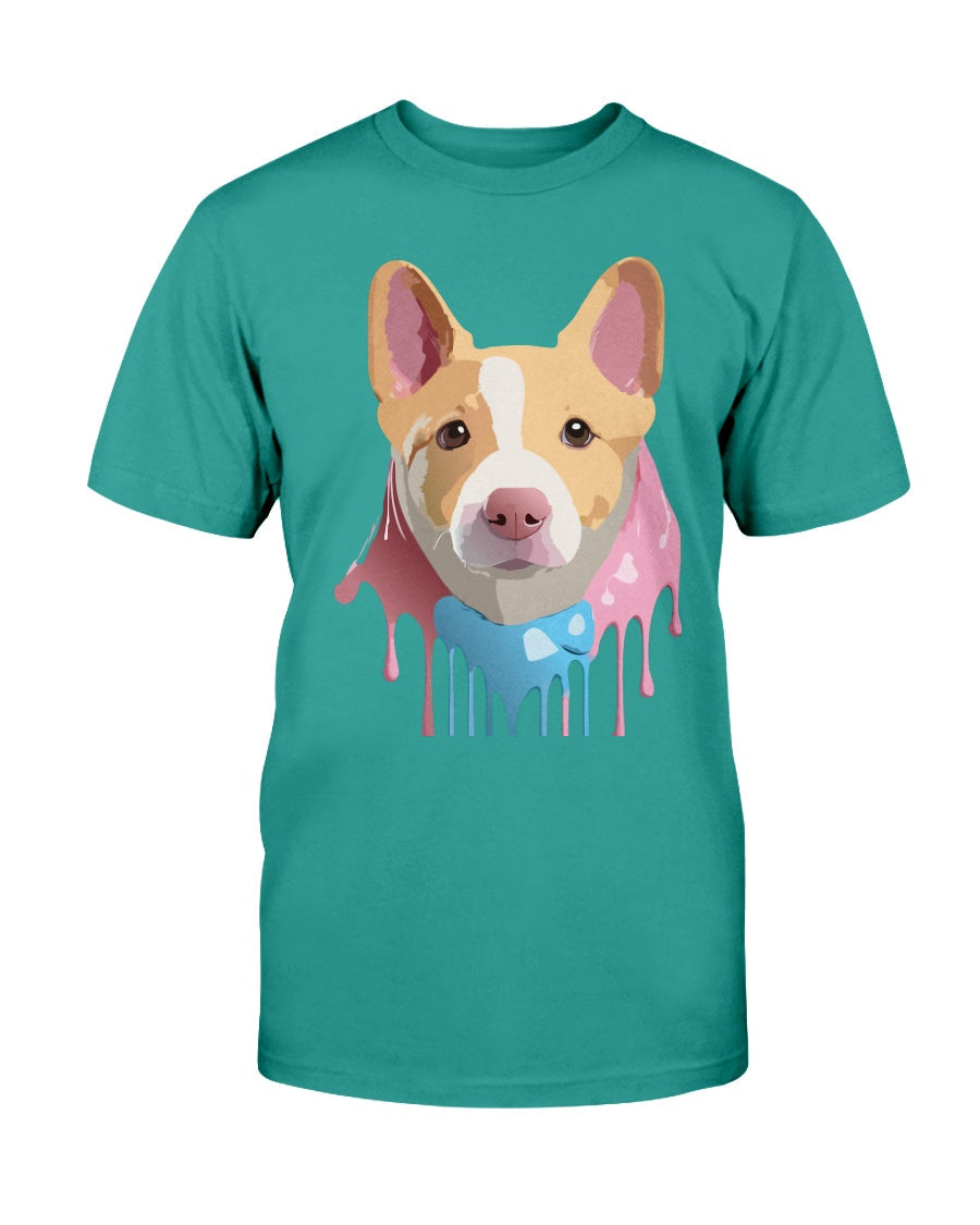 Floral Dog Tee Shirt Unisex Cotton Graphic Tee Gildan 2000 Ultra Cotton