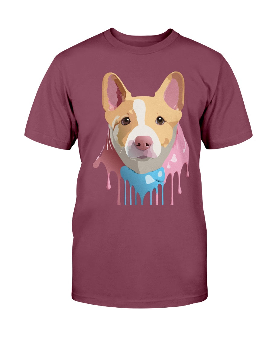 Floral Dog Tee Shirt Unisex Cotton Graphic Tee Gildan 2000 Ultra Cotton