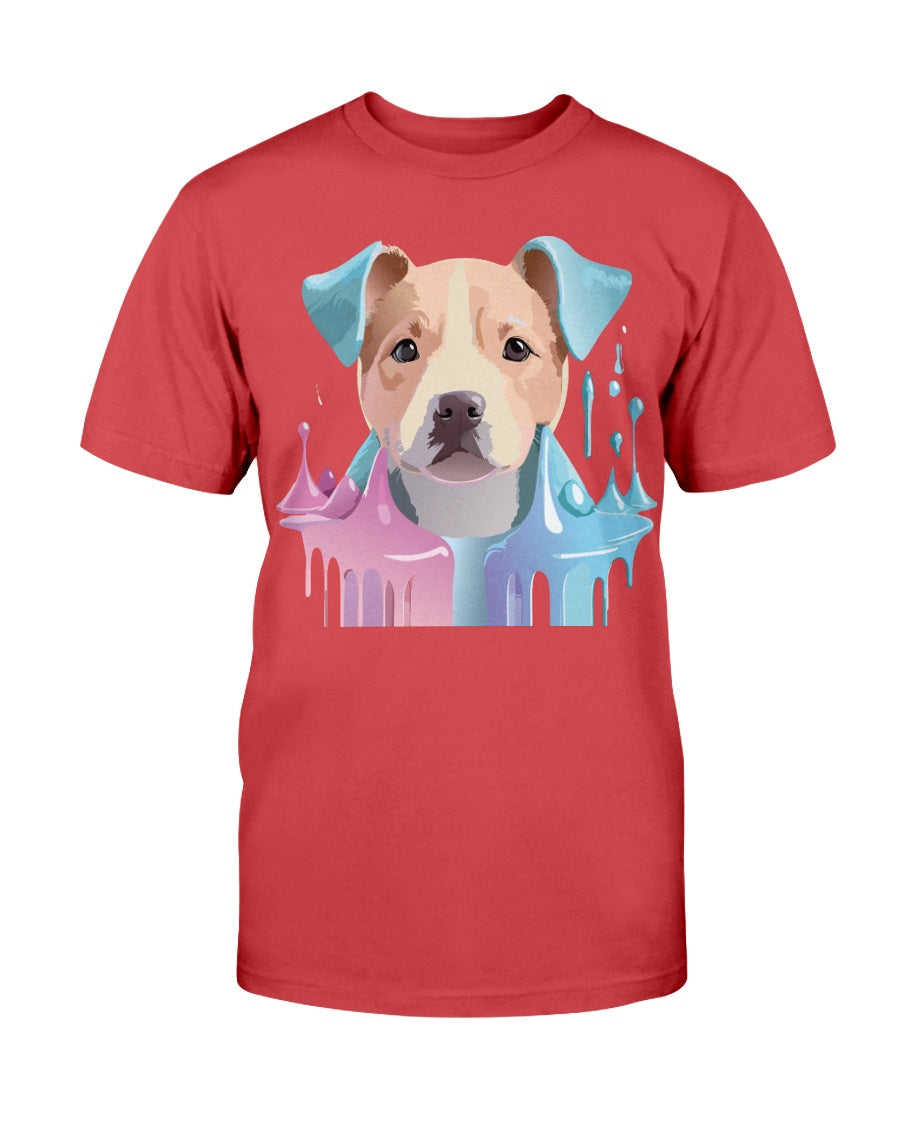 Gildan 2000 Unisex Cotton T Shirt Floral Dog Print Animal Shirt