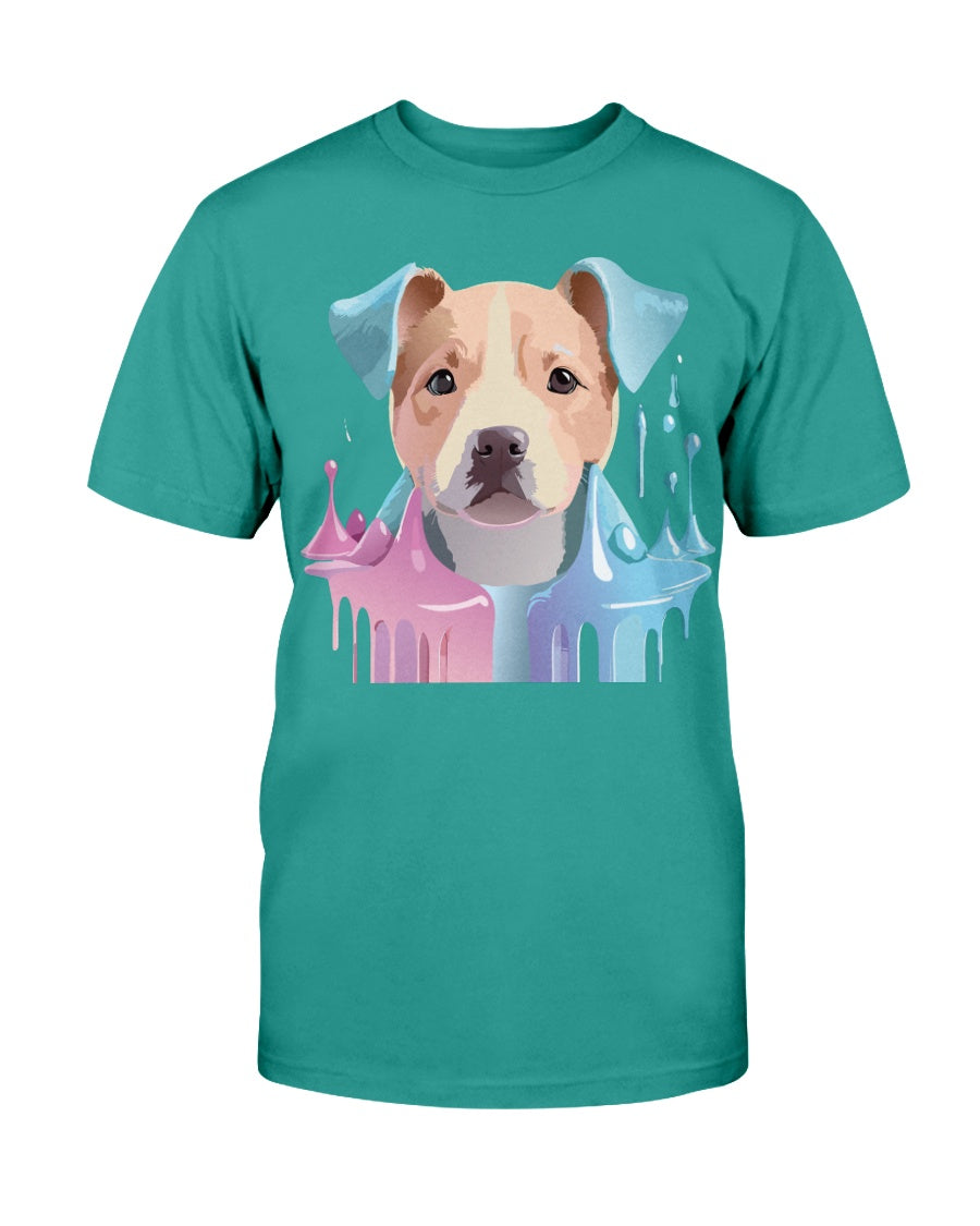Gildan 2000 Unisex Cotton T Shirt Floral Dog Print Animal Shirt