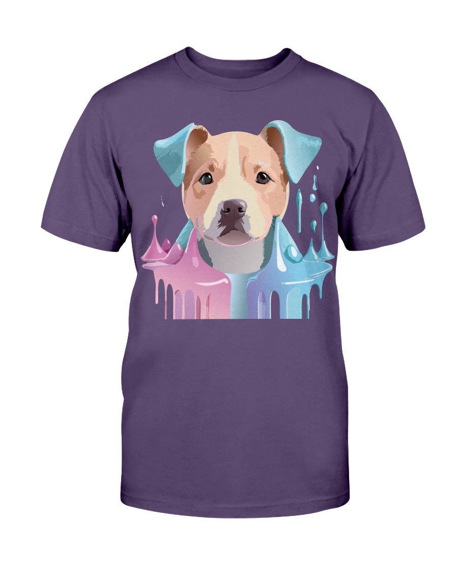 Gildan 2000 Unisex Cotton T Shirt Floral Dog Print Animal Shirt