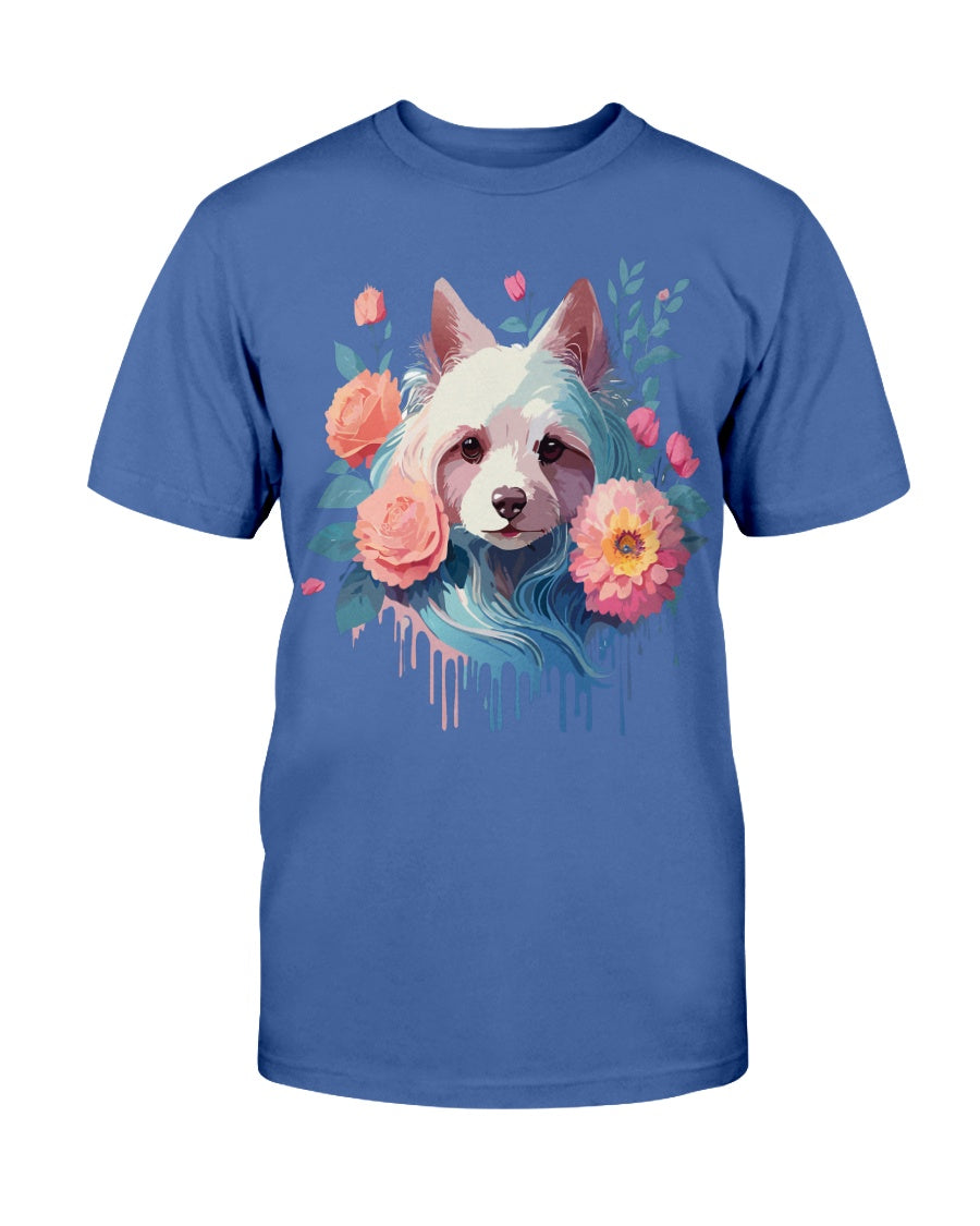 Unisex Animal Print T Shirt With Floral Dog Design And Sustainable Cotton