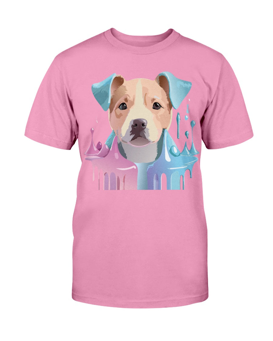 Gildan 2000 Unisex Cotton T Shirt Floral Dog Print Animal Shirt