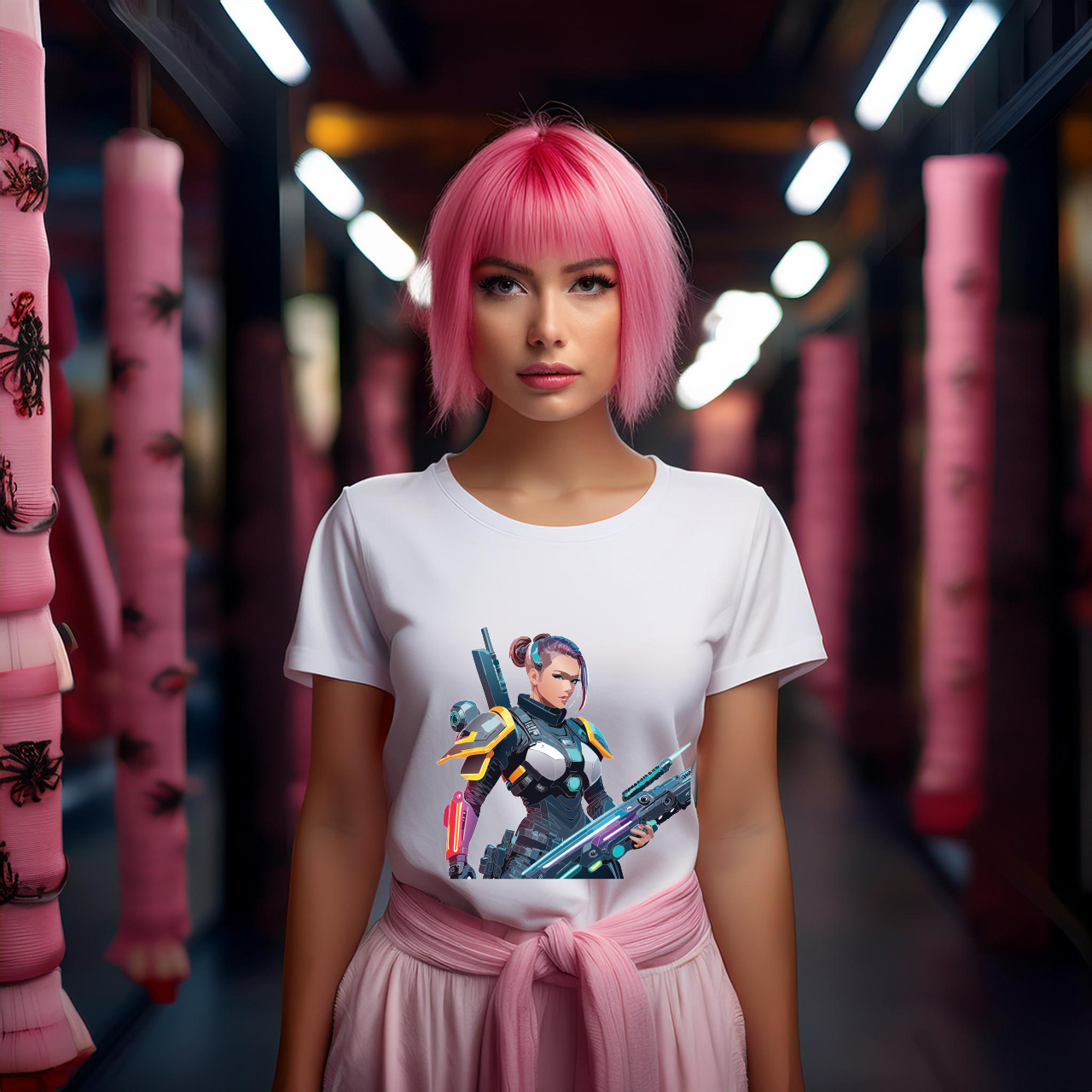 Army-woman Graphic Unisex 100 Cotton Staple Tee 3
