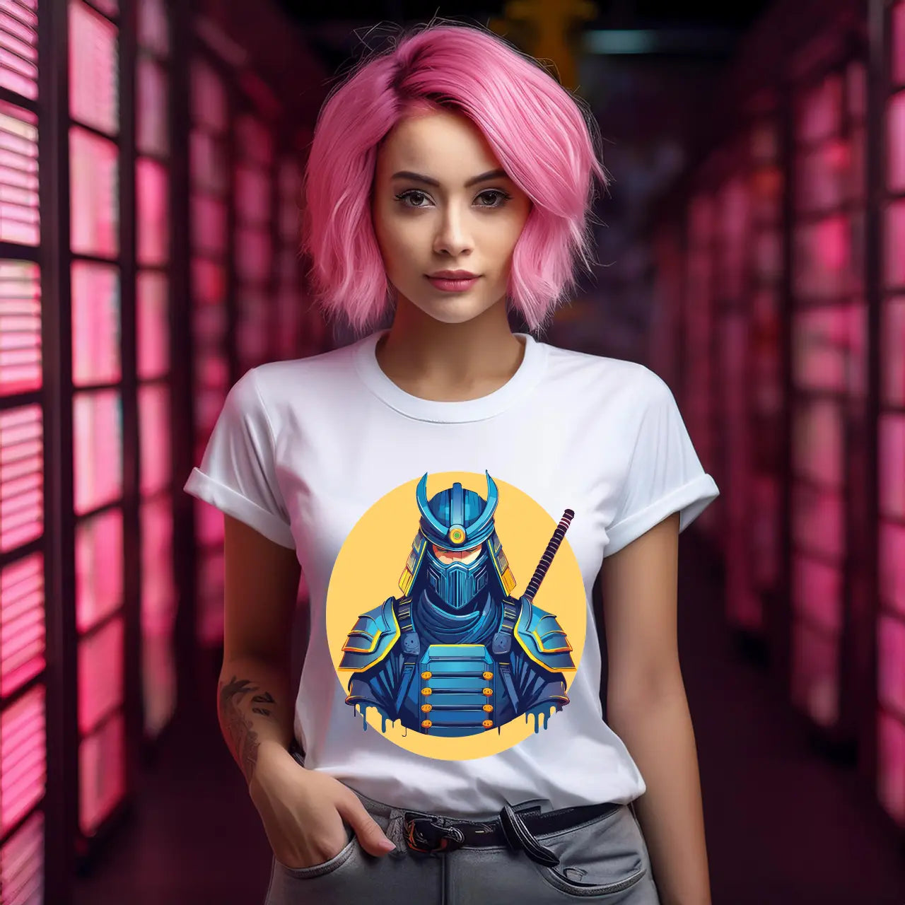 Samurai Graphic Unisex 100 Cotton Staple Tee 11