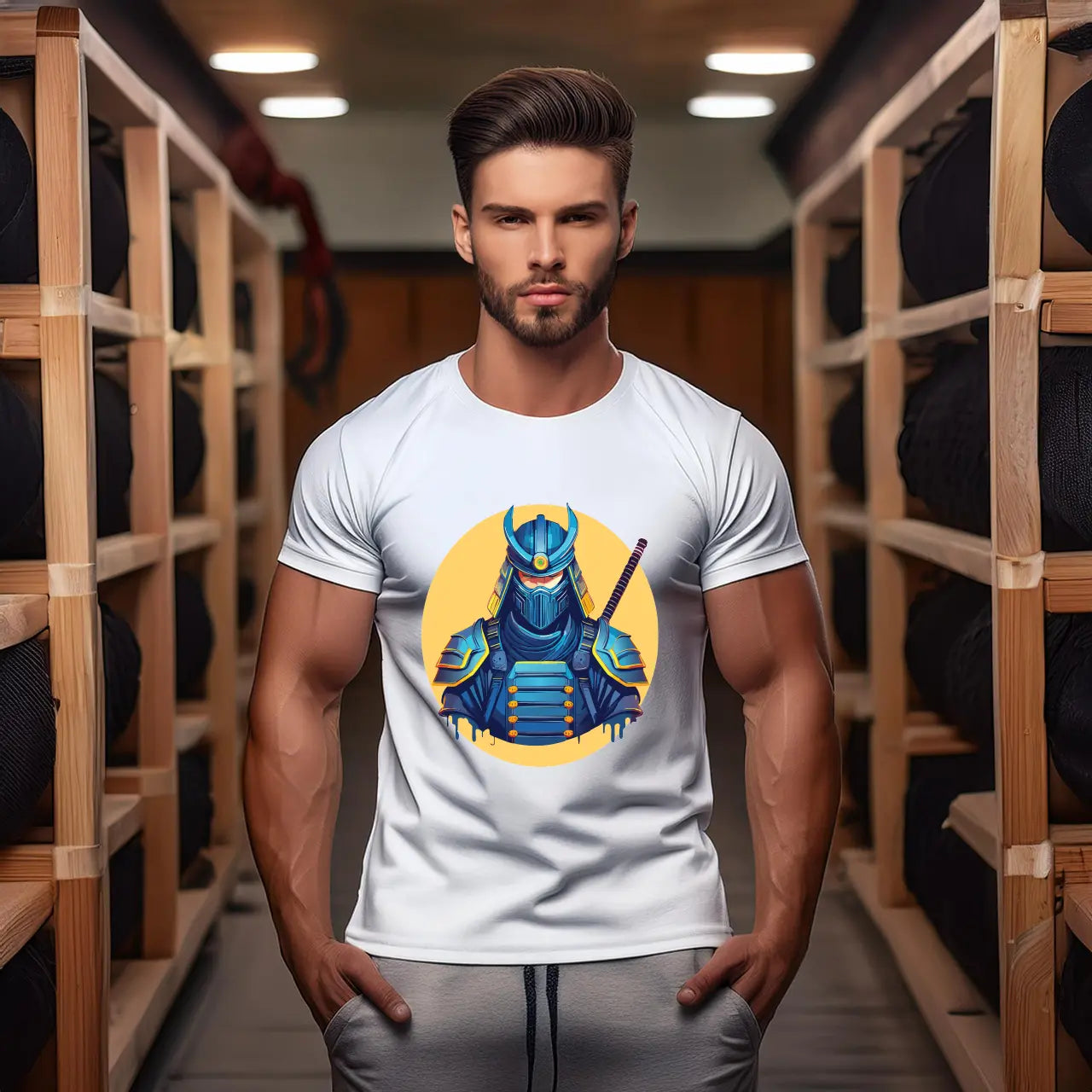 Samurai Graphic Unisex 100 Cotton Staple Tee 11