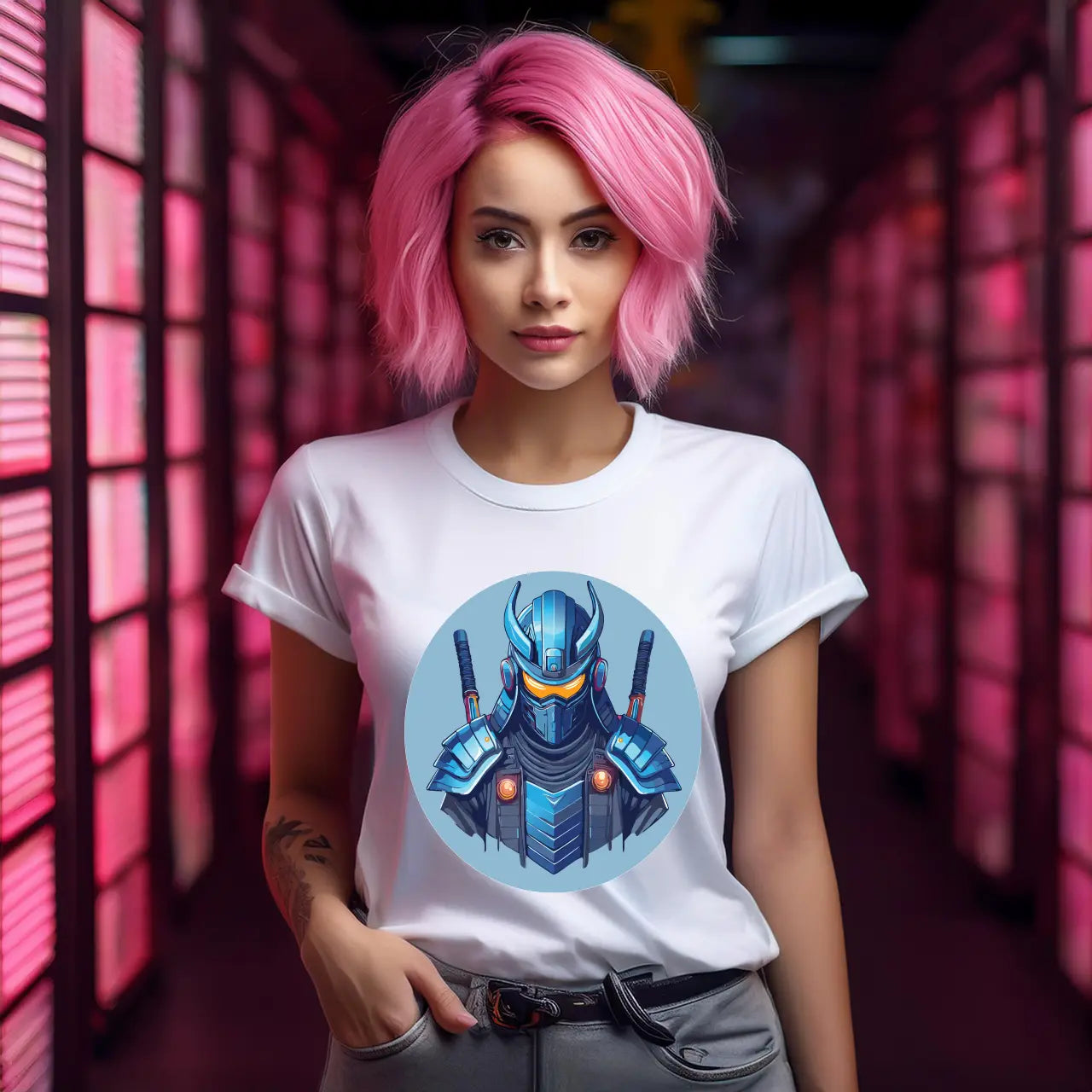 Samurai Graphic Unisex 100 Cotton Staple Tee 10