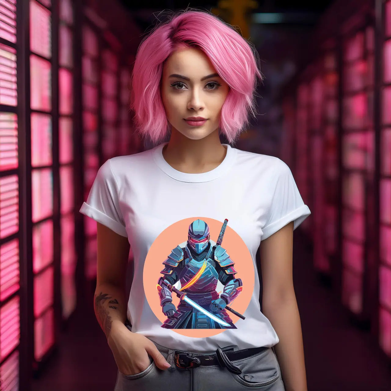 Samurai Graphic Unisex 100 Cotton Staple Tee 9