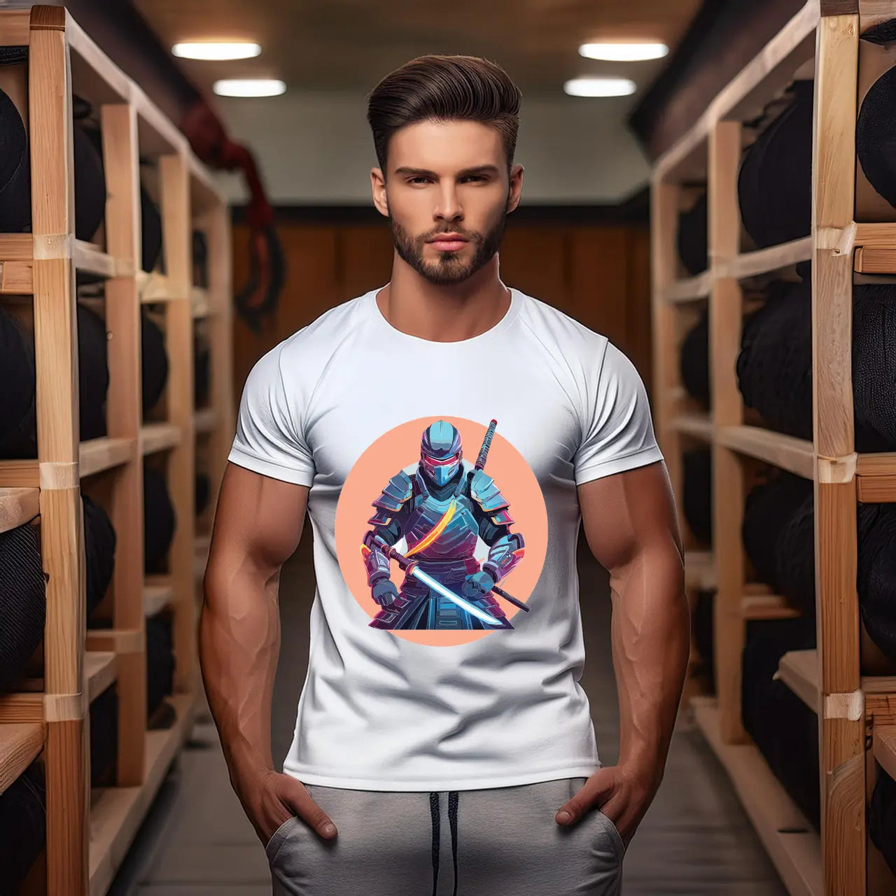 Samurai Graphic Unisex 100 Cotton Staple Tee 9
